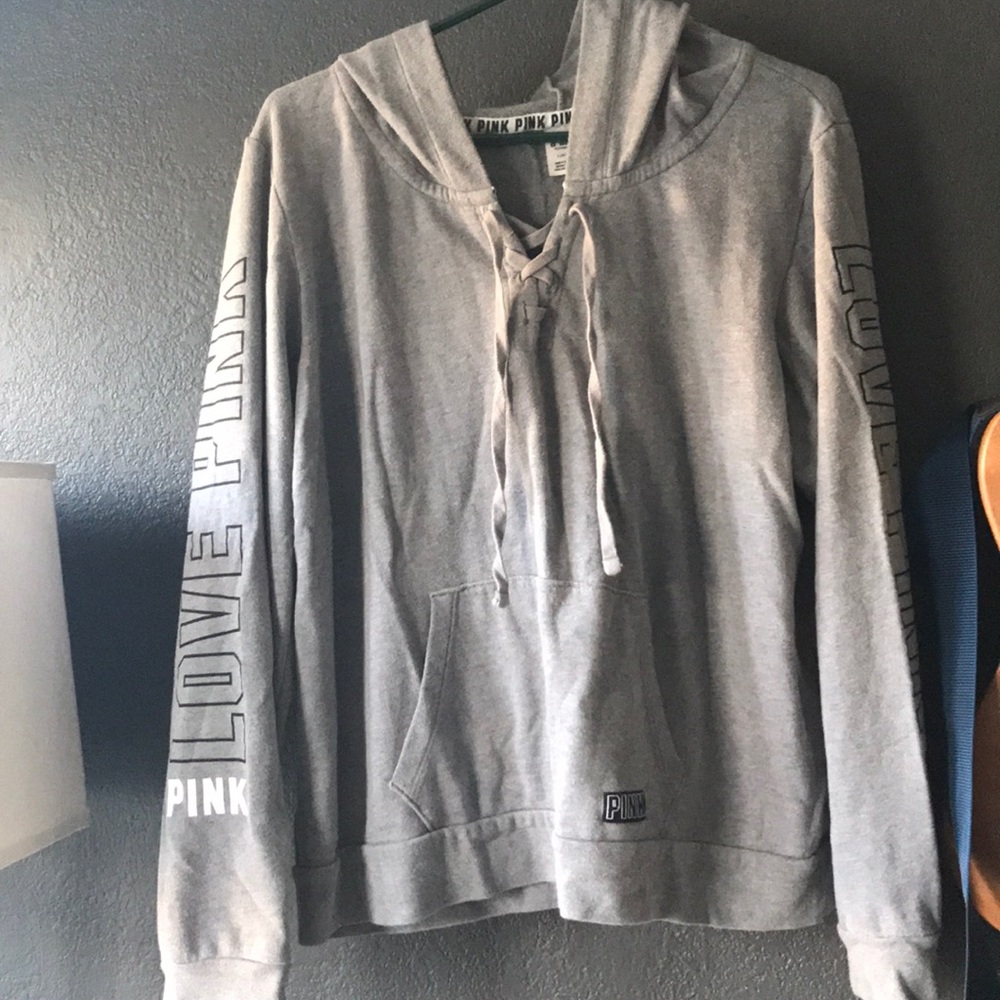 Lace up vs pink hoodie